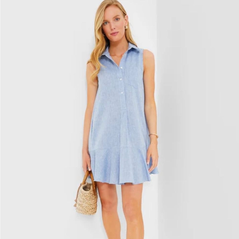 Tuckernuck Chambray Sleeveless Callahan Shirt Dress
